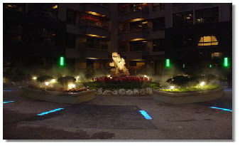 社區庭園景觀降溫夜間LED燈光迷人